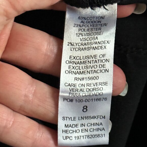 Worn Once! Wit & Wisdom Strait Leg Black Washed/Grey Jeans, Size 8 - Picture 10 of 13